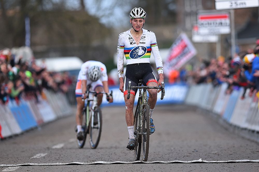 Mathieu van der Poel takes the win in Namur.