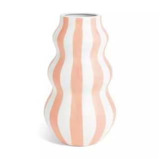 Habitat Hand Painted Stripe Vase - Pink 