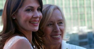 Martina Navratilova and Julia Lemigrova at their New York wedding in 2014