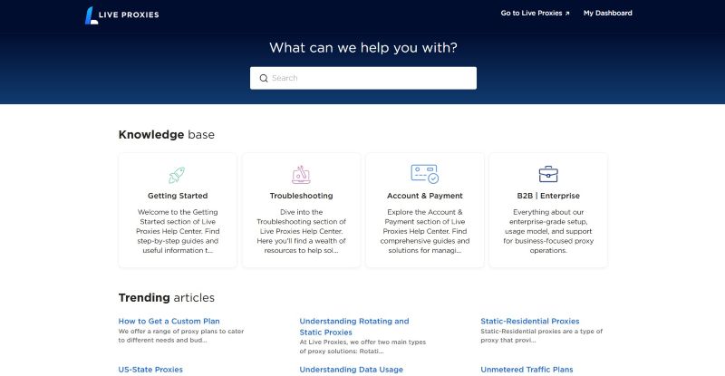 Live Proxies knowledge base