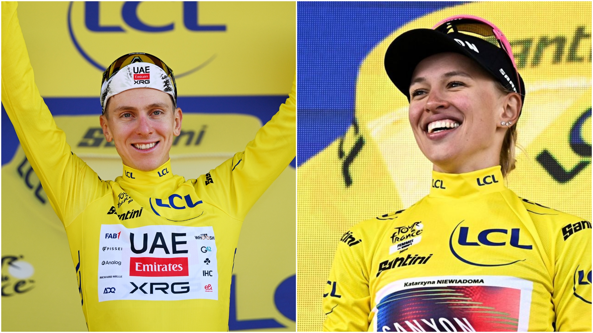 Yellow jersey wearers of the men&#039;s and women&#039;s Tour de France