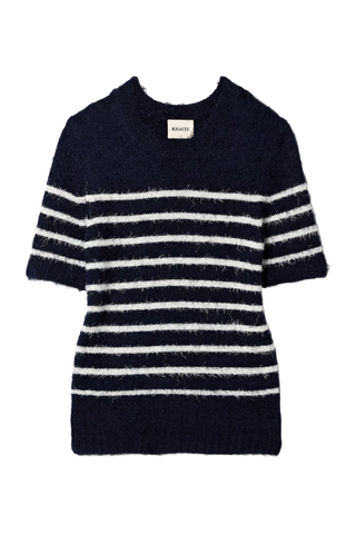 Khaite Luphia Striped Silk and Cashmere-Blend T-Shirt