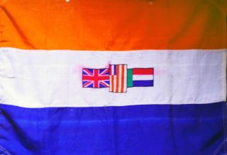 The flag of South Africa used during the apartheid era