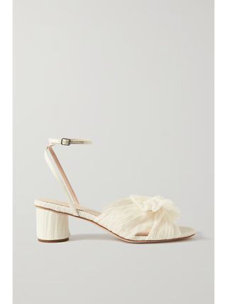 Loeffler Randall, Dahlia faux leather-trimmed plissé-organza sandals