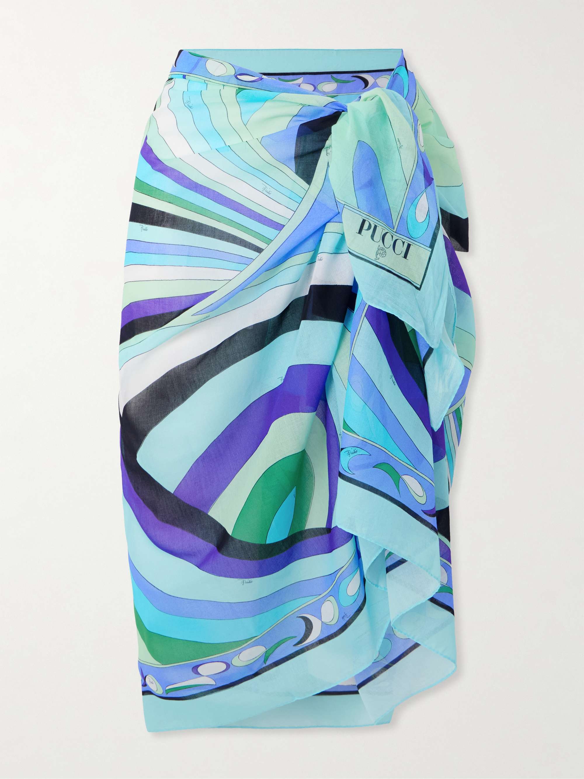 Iride Printed Cotton-Voile Pareo