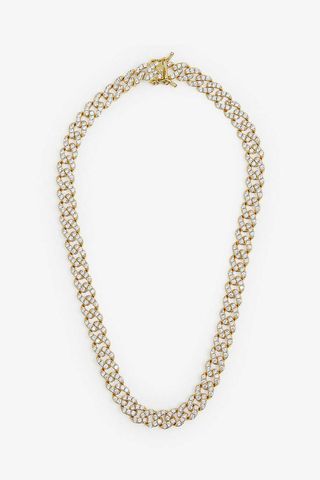 Oma the Label Frosty crystal and 18ct yellow gold-plated brass necklace