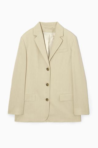 Relaxed Linen-Blend Blazer