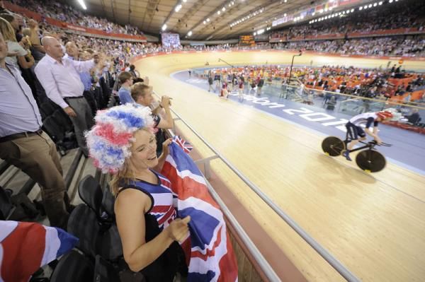 Home nation support at the Olympic velodrome