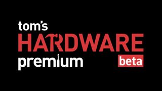 Tom's Hardware Premium Logo in Red and White with beta lettering.