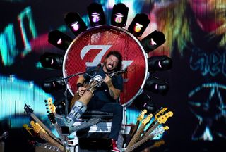 Grohl on the throne he designed