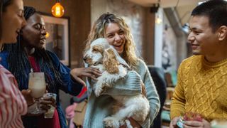 Group of people with dog