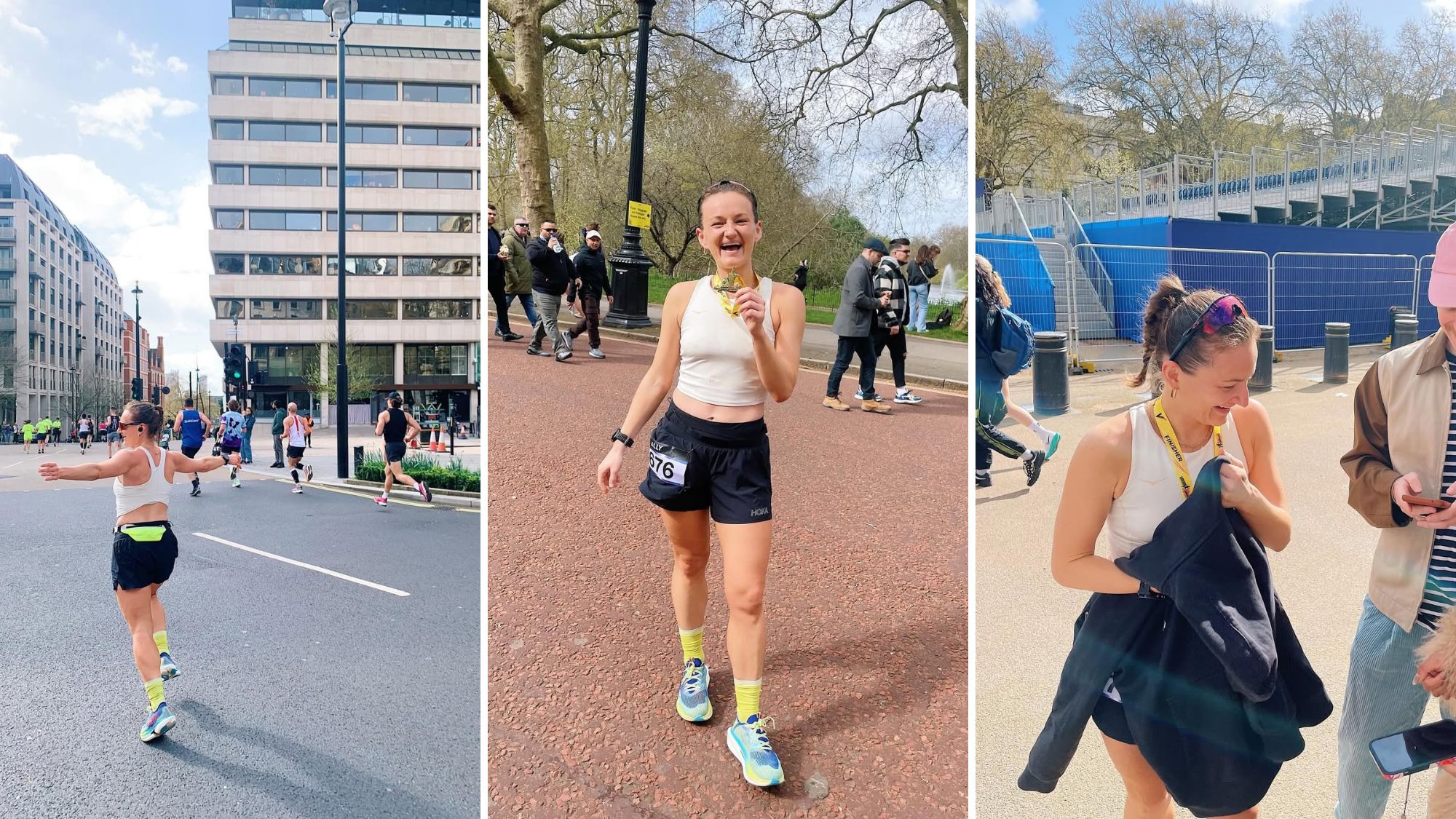Senior Health Editor Ally Head running the London Landmarks Half Marathon in 2024