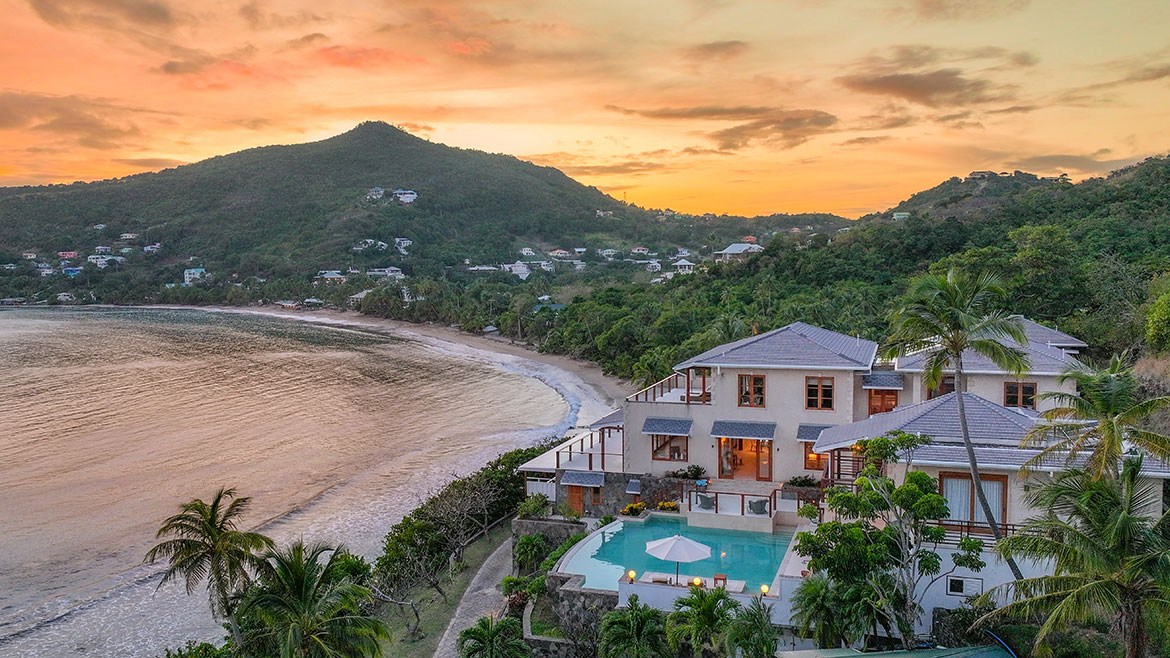 The Rock Villa aerial shot