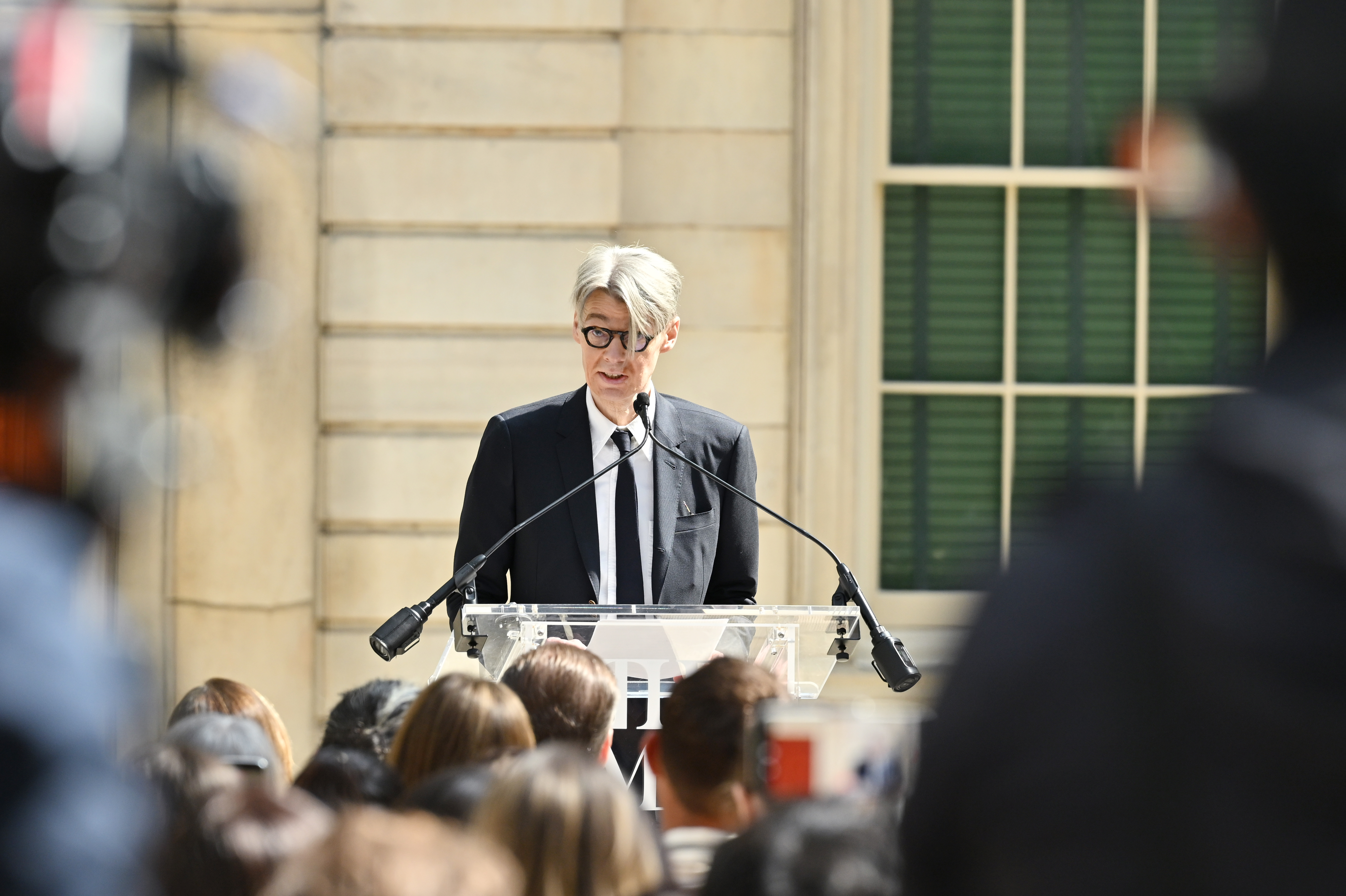 Andrew Bolton speaking at the Met Gala 2026 press conference.