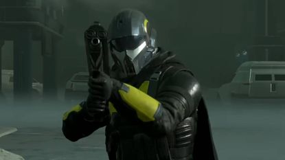 Helldivers 2 Omens of Tyranny trailer screenshot shows a Helldiver aiming a gun.