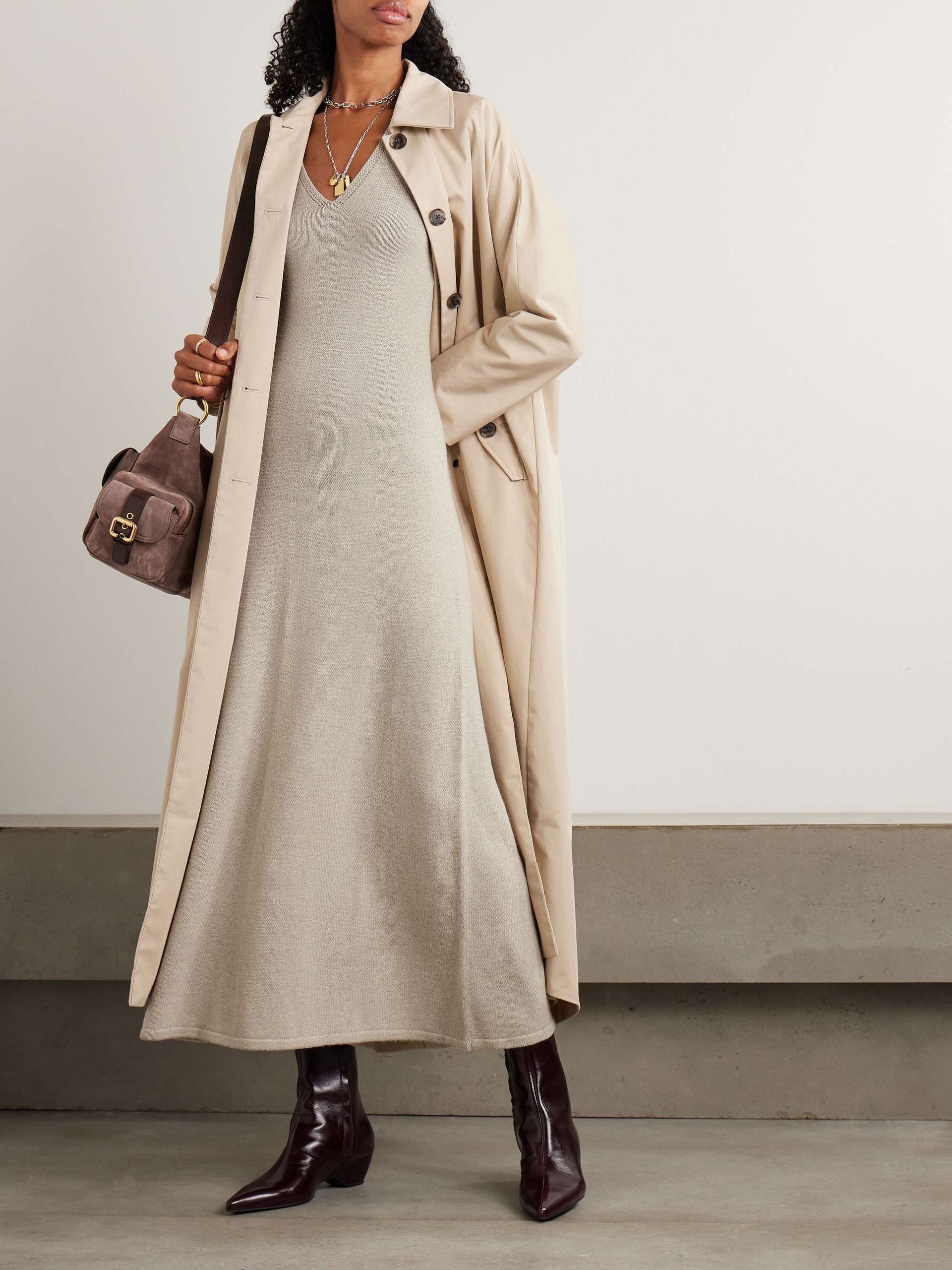 Salina Pointelle-Knit Wool-Blend Maxi Dress