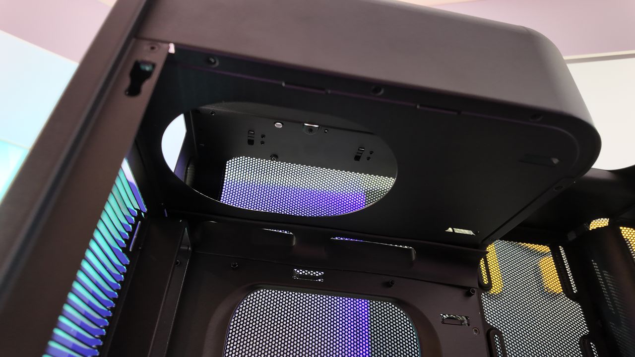 Hyte's booth at Computex 2025, where it showed off brand new colourful PC cases.