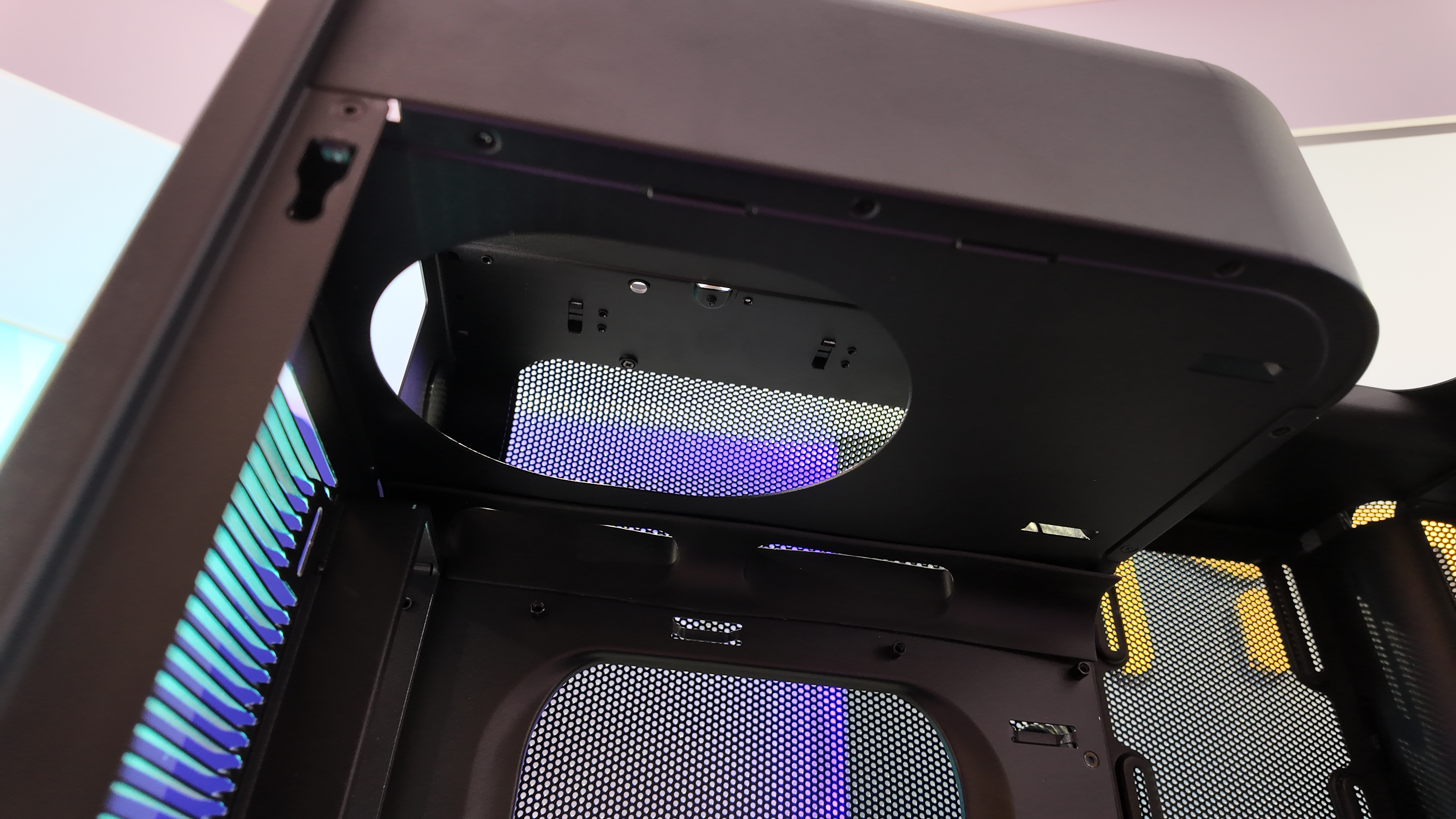 Hyte's booth at Computex 2025, where it showed off brand new colourful PC cases.