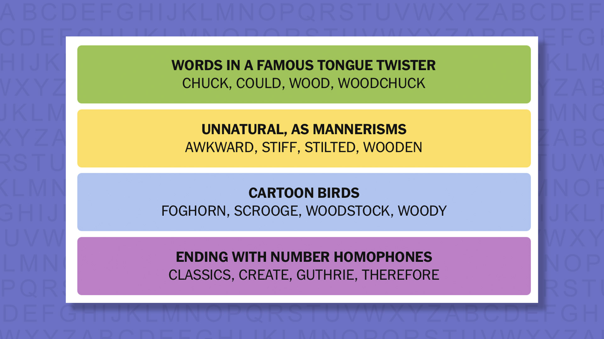 NYT Connections answers for game 842 on a purple background