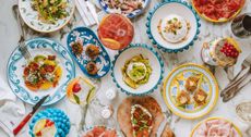 Big Mamma crockery captured from above.
