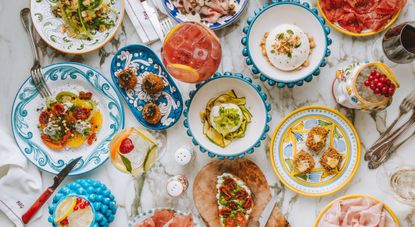 Big Mamma crockery captured from above.