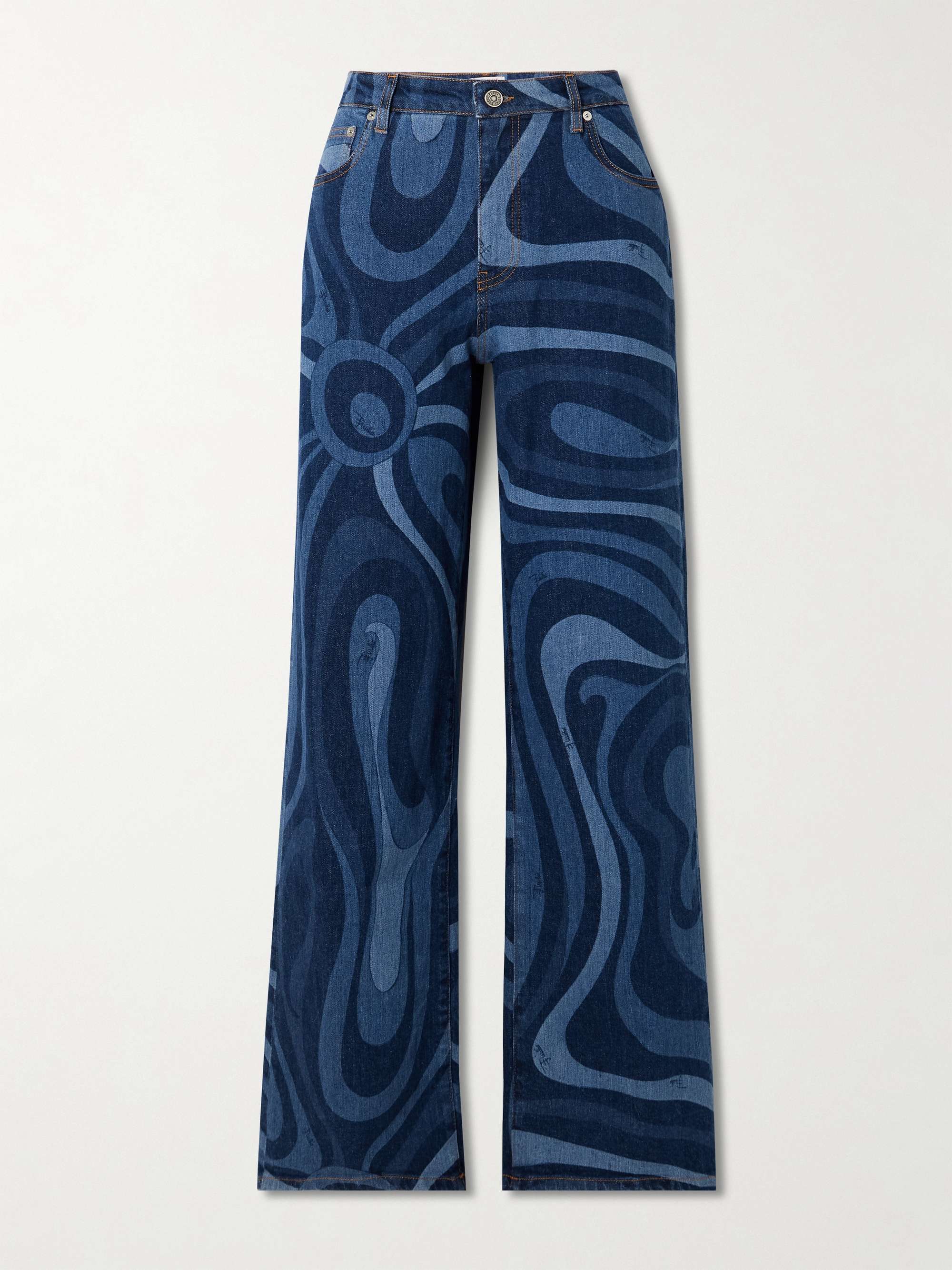 Marmo Printed High-Rise Wide-Leg Jeans