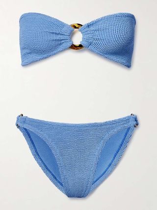 blue ribbed bikini