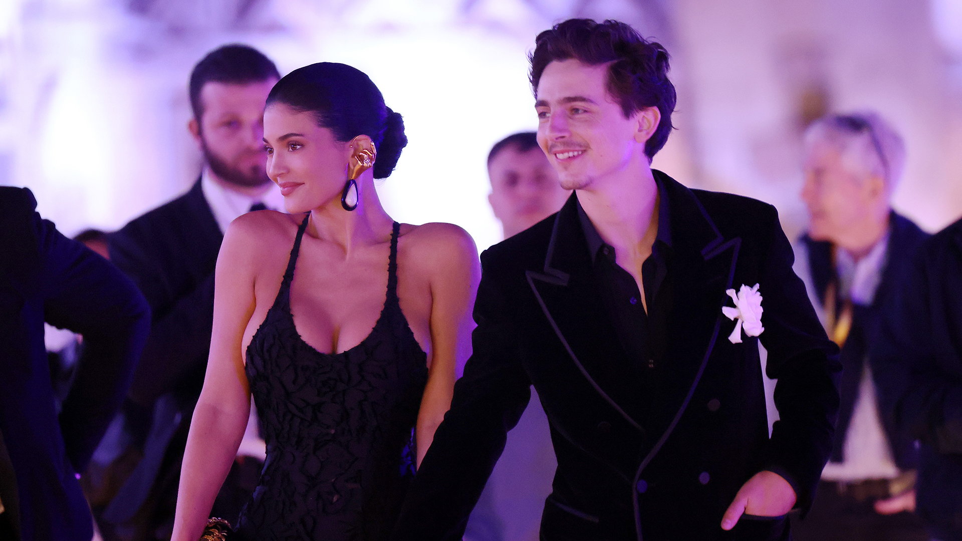 ROME, ITALY - MAY 07: Kylie Jenner and Timothee Chalamet attend the red carpet during the 70th David Di Donatello at Cinecitta Studios on May 07, 2025 in Rome, Italy. (Photo by Ernesto Ruscio/Getty Images)