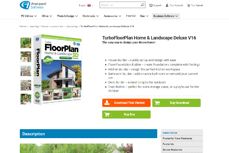 Website screenshot of FloorPlan 2021