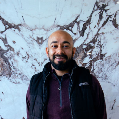terrazzo and natural stone flooring expert Mubeen Patel