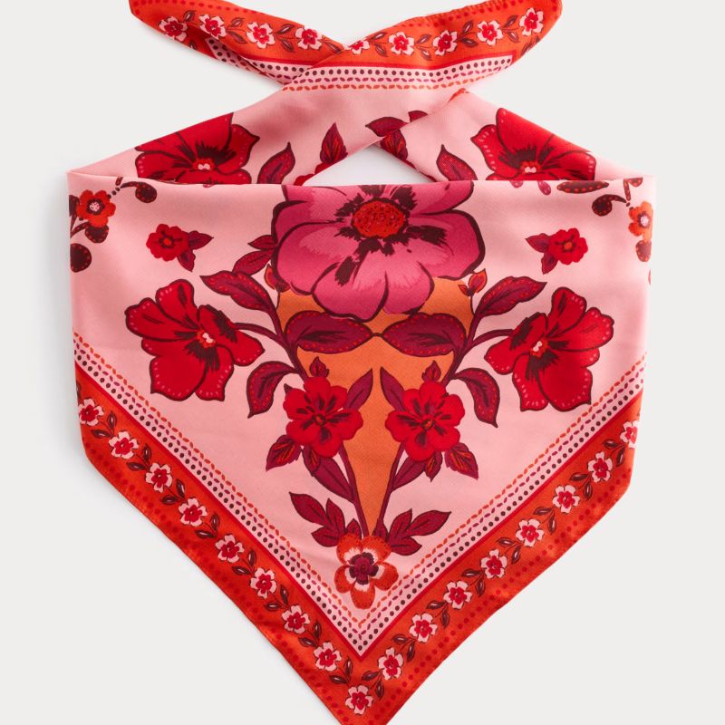 Satin Printed Neckerchief cut out