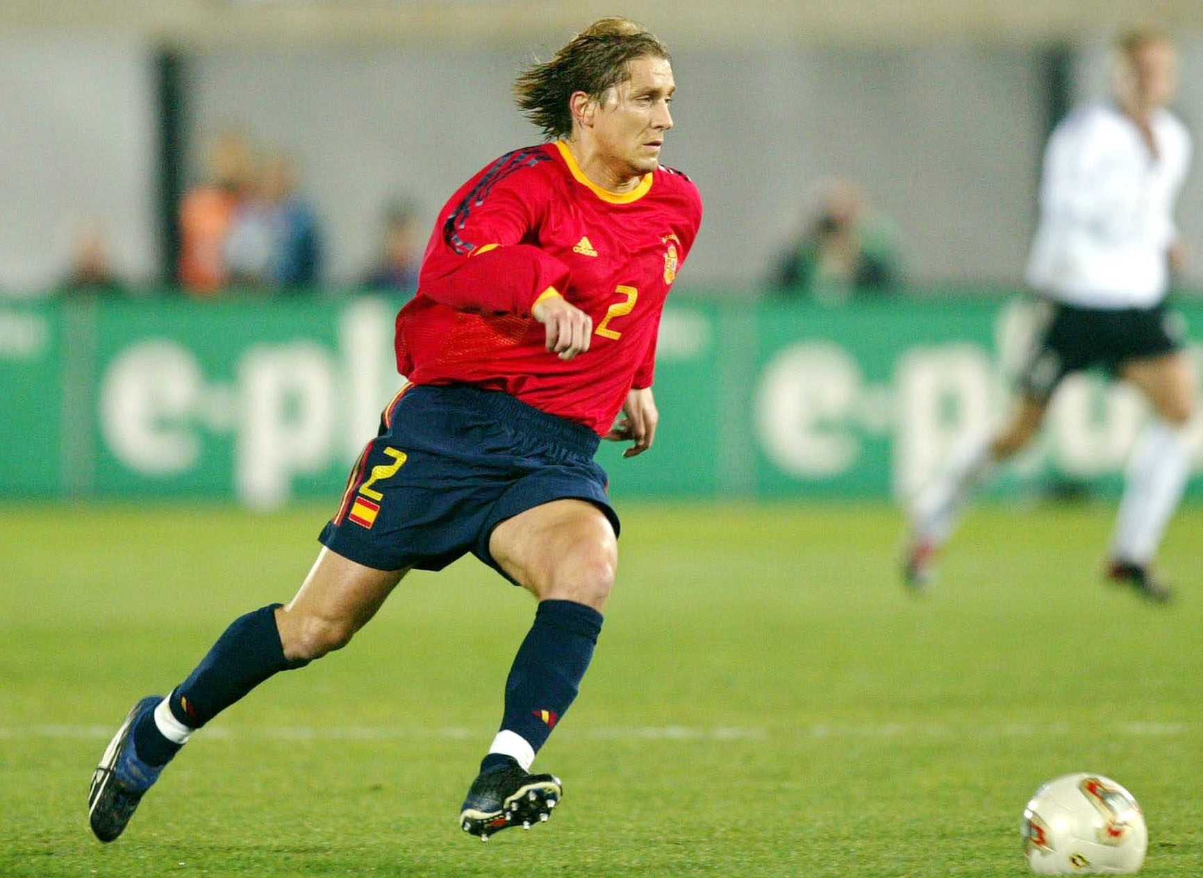 Michel Salgado in action for Spain against Germany in February 2003.