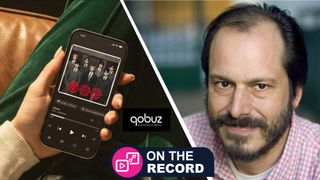A split-screen image with Qobuz's managing director Dan Mackta and the Qobuz app on a smartphone, with TR's 'On the Record' franchise badge in the foreground