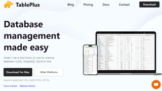 Website screenshot for TablePlus