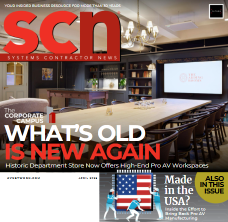 The cover to the SCN magazine showing a conference room.