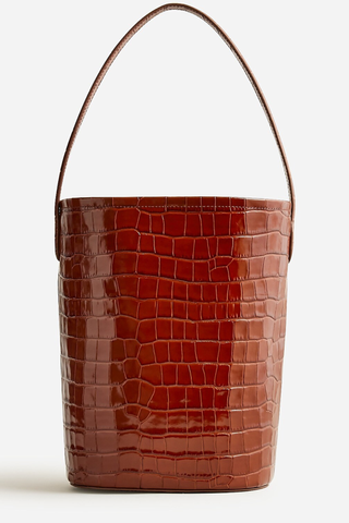 Berkeley Bucket Bag in Italian Croc-Embossed Leather