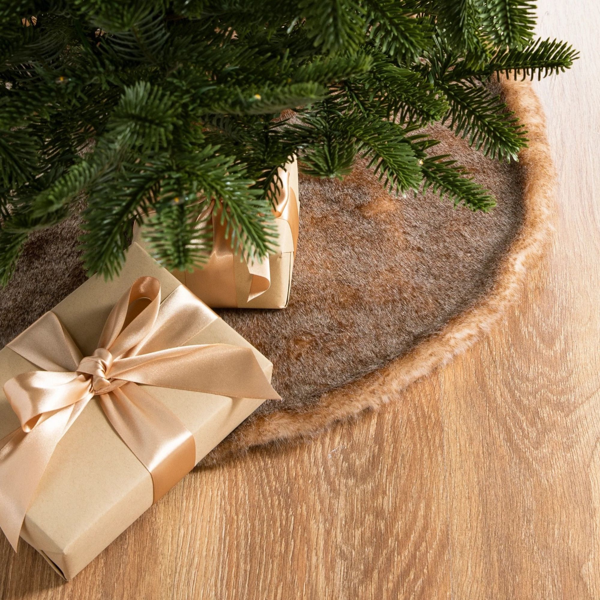 brown faux fur skirt 