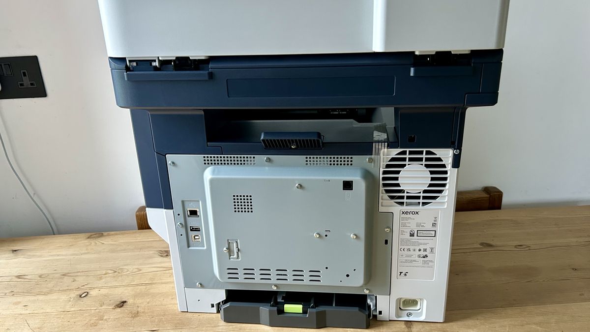 Xerox C325 laser printer in a home office during our testing