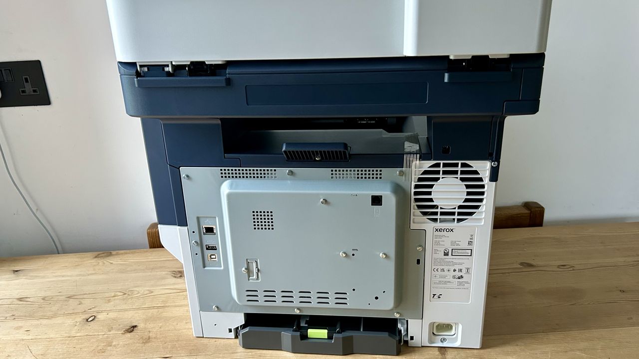 Xerox C325 laser printer in a home office during our testing