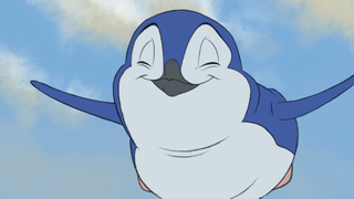 Cartoon Penguin flying