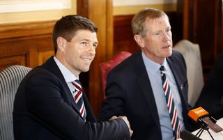 Dave King, right, with Rangers manager Steven Gerrard