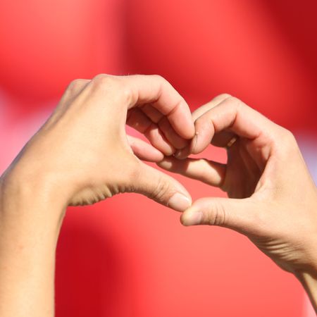 Finger, Hand, Heart, Nail, Skin, Love, Gesture, Valentine's day, Thumb, Manicure, 