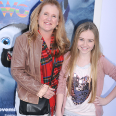 Actress Nancy Cartwright and daughter arrive at the Los Angeles premiere of "Happy Feet Two" held at Grauman's Chinese Theatre on November 13, 2011 in Hollywood, California