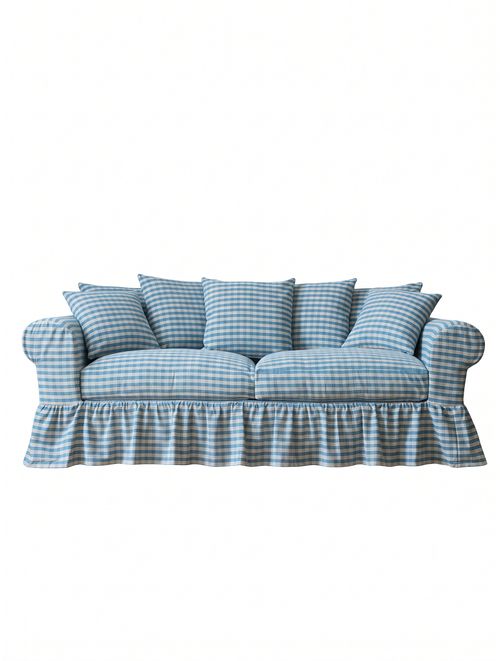 Blue Plaid Charley Slipcovered Sofa