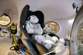 A small humanoid robot made by Aldebaran Robotics got a ride aboard a balloon intended for space tourism on Nov. 9, 2012.
