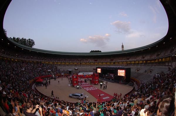 Stage 1 finished in the stadium in Pamplona