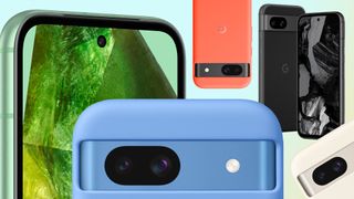 A montage of all the Google Pixel 8a colorways