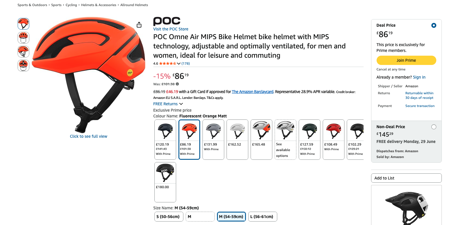 POC Omne Air Screenshot on sale via amazon
