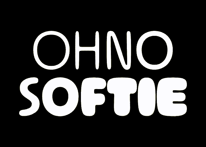 Animated GIF of rounded OhNo Softie font
