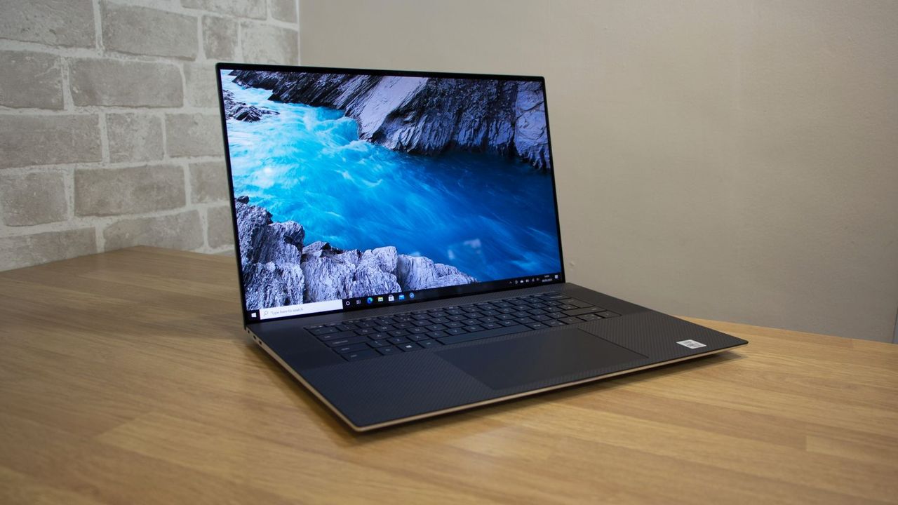 The Dell XPS 17 open on a table